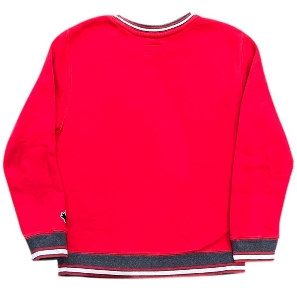 ROOTS Kids Canada Beaver Crewneck Sweatshirt Unisex Size XXL 13-14 Red Black - Picture 2 of 6